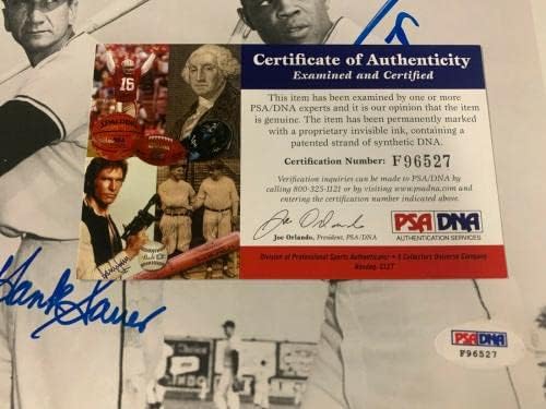 Ханк Зауэр и Уили Мейс Подписаха Бейзболен снимка 8x10 с Автографи на PSA COA - Снимки на MLB с автограф