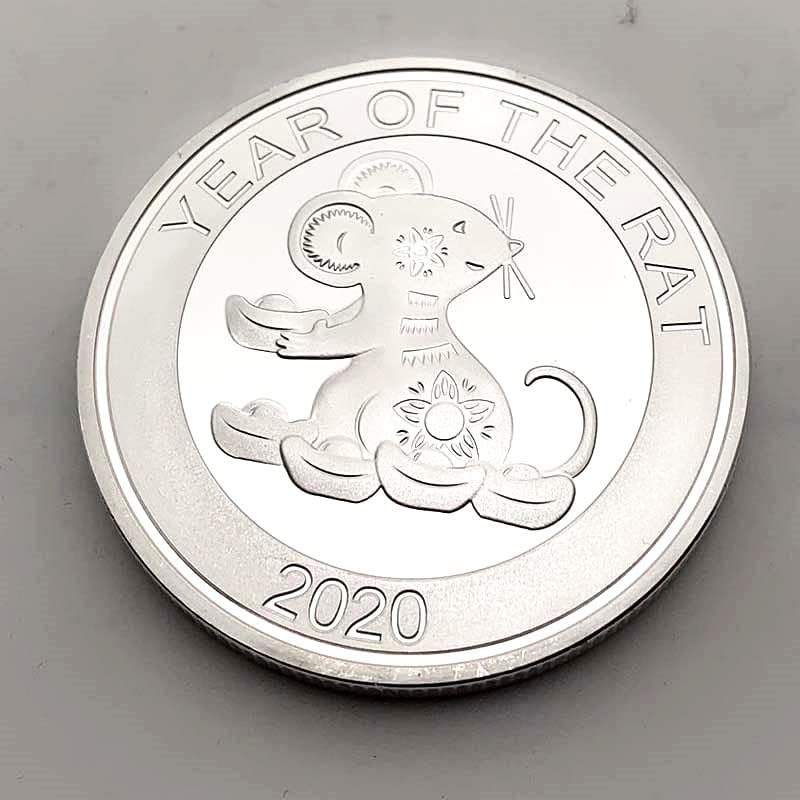 2020 Година Генгзи Зодиакални Година Животински Плъхове Колекция Посеребренных Възпоменателни монети