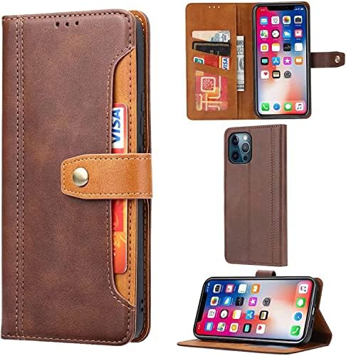 Флип калъф EEOMOik за iPhone 14/14 Plus/14 Pro/14 Pro Max със слотове за карти, издръжлив чанта-портфейл от изкуствена кожа с магнитна закопчалка, устойчив на удари калъф за телефон с пълна защита (цвят: Preto, размер: