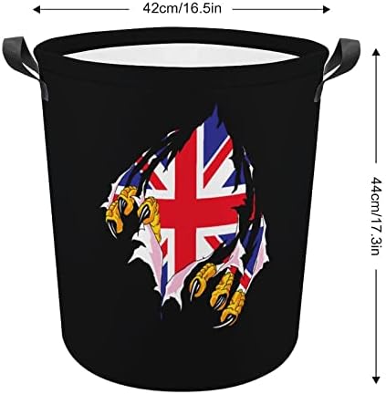 Нокът Гръндж Флаг на Англия Сгъваема Кошница За Дрехи, Кошница за Дрехи с Дръжки кош за Мръсни Дрехи, Чанта за Общежития на Колежа, на Семейството