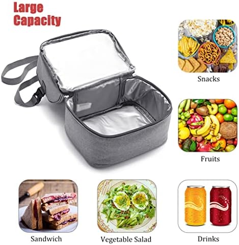 CCBUY Женствена чанта за обяд, Изолиран Обяд-бокс, чанта-хладилник с две отделения, Запечатани чанта за съхранение на обяд със сменяем пагон (Цвят: синьо размер: 20 x 17 x 22 см)