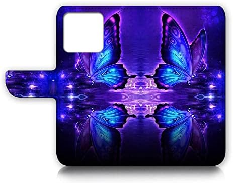 за iPhone 14 Pro, AjourTek Art Designed Flip Портфейла Style Cover Case Fancy Flower Пълна Защита на тялото AD003 ( 24885 Пеперуда)