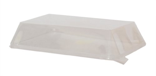 Прозрачен пластмасов капак PacknWood за Правоъгълни дървени чинии с размер 7,8 x 5 инча (в опаковка от 500 броя)