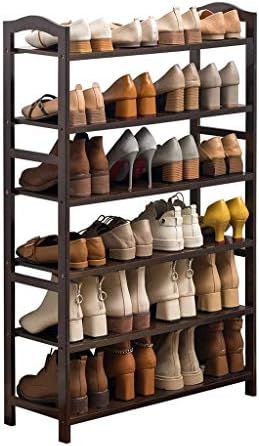 Шкаф KMMK За антре, Бамбук стойка за обувки, 6-Етажен Дом Шкафче за 24 чифта обувки, Здрав Органайзер за съхранение на обувки в коридора