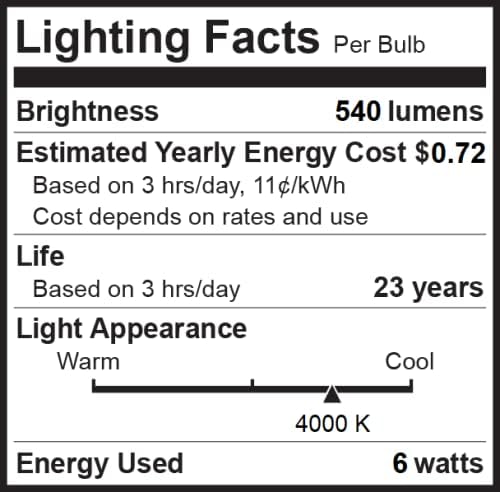Bioluz LED 20 Pack Led лампа BR20 4000 K студен бял цвят 6 W = 50 W Смяна на 90 CRI 540 Лумена За помещения / улица, съответстваща на изискванията на UL CEC Title 20 (опаковка от 20 броя)