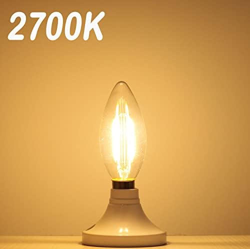 Led лампа Lamsky E14 2700K Топло бял цвят, 2 W, еквивалент на лампи с нажежаема жичка E14 20 W-25 W, Прозрачна Реколта европейската Основна лампа E14 за Полилеи, Висящи лампа (12 бр.)