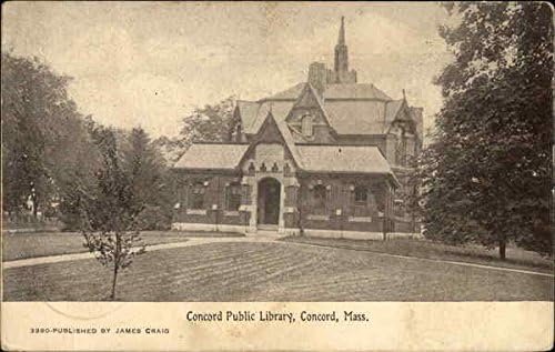 Обществената библиотека на финансовите средства на предприятието Конкорд, Масачузетс, Масачузетс Оригиналната Антични Картичка 1908 г.
