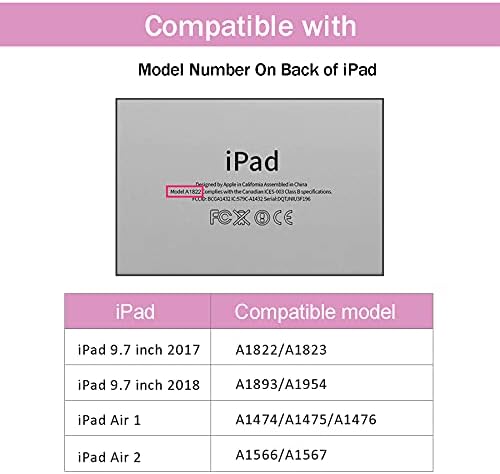 Калъф Gahwa за iPad е 9,7 инча 2018/2017 (6-ти / 5-то поколение)/iPad Air 2/Айпад Ер с държач за моливи, Противоударная делото от мека TPU, автоматично включване/изключване - Розов
