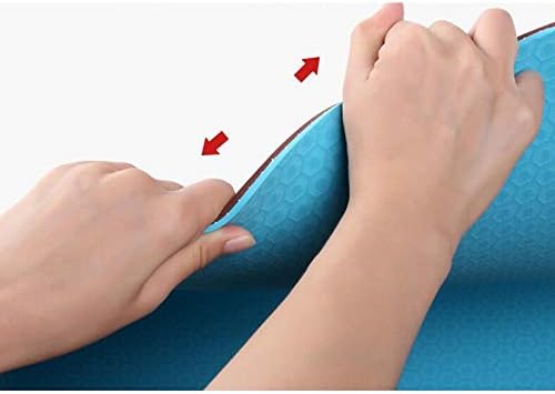 WHYSFX килимче за йога Двойна противоскользящий килимче за йога от ТПЭ, Утолщающий, Increaser, който предпазва от разкъсвания Професионален килимче за йога за фитнес, женски (Цвят: сив, размер: 8 мм)
