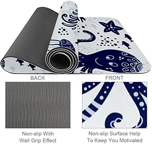 Еко-килимче за йога, 72 x 24 x 6 мм, от ТПЭ с черепаховым кита, Нескользящий килимче за йога за жени и мъже, подложка за упражнения, идеален за практикуване на йога, пилатес и фитнес