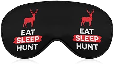 Маска за Сън Eat Sleep Deer Hunt с Мека Превръзка На Очите Портативна Маска за Очи с Регулируема Каишка за Мъже И Жени