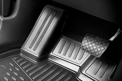 Подходящ за Hyundai Palisade 2020-2023 3 Необработени подложка за пода с 2-ма ковшеобразными седалки 3D Custom Fit All-Weather Пълен комплект, черен (седалки)