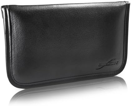 Калъф BoxWave, който е Съвместим с Samsung Galaxy A30 (Case by BoxWave) - Луксозни Кожена чанта-месинджър, дизайн своята практика-плик от изкуствена кожа за Samsung Galaxy A30 - Черно jet black