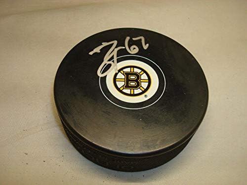 Хокейна шайба с автограф на Зак Тротмана Бостън Бруинс 1A - за Миене на НХЛ с автограф