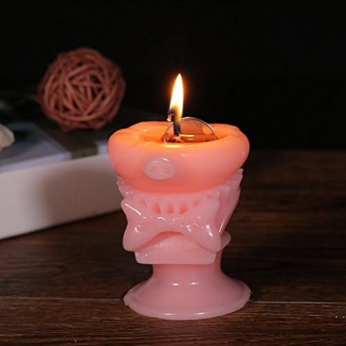 Ароматна Свещ Huiop - Розово Скелет На Животно-Прасе, Декоративен Ароматерапевтични Восък Фитил От Естествен Памук