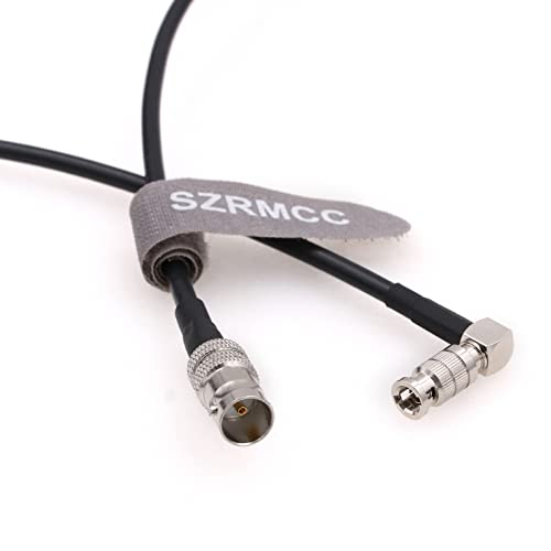 Коаксиален Кабел SZRMCC Висока Плътност HD под Прав Ъгъл Micro BNC Q4 към стандартното гнездо BNC 75 Ома 4K UHD Video за Blackmagic Video Assist 5 12G-SDI HDR-монитор (45 см)