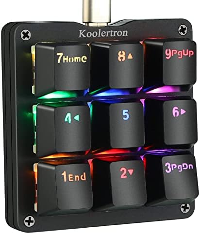 Макро-Механична Клавиатура Koolertron за една ръка, преносим мини-Ръчна детска клавиатура с led подсветка RGB OSU! Клавиатура 9 Напълно Програмируеми клавиши Сини Ключове