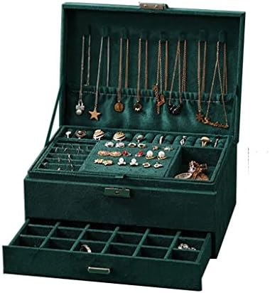 JAHH Jewelry BoxRing Колие Обици Притежателя Кутия За Съхранение на Бижута Органайзер Подарък кутия (Цвят: зелен, размер