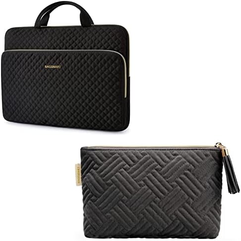 Чанта за лаптоп с малка косметичкой 14 инча, калъф за носене на лаптоп BAGSMART и елегантни Вместительные козметични чанти, страхотни подаръци за жени, съвместими с лаптоп 13-13,3 инча