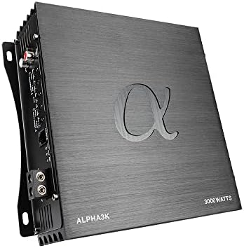 Моноблочный усилвател Alphasonik ALPHA3K Alpha Series с мощност 3000 W RMS с 4-лентова схема за защита на усилвателя пълна гама от клас D, радиатор от екструдиран алуминий, устойчив на 1 Ω (в комплект выносная дръжка