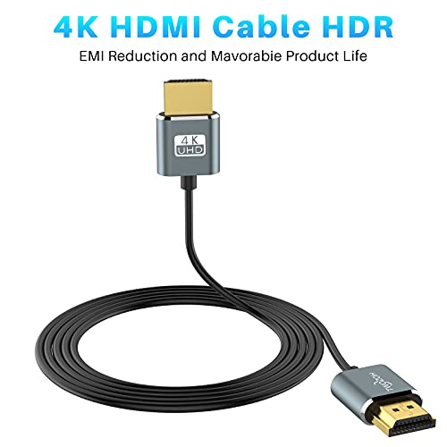 Двоен изключително тънък кабел HDMI-HDMI дължина 1 метър, ултра Тънък кабел HDMI 2.0, изключително Гъвкав кабел HDMI С поддръжка на 3D / 4K @ 60Hz, 2160P, 1080P