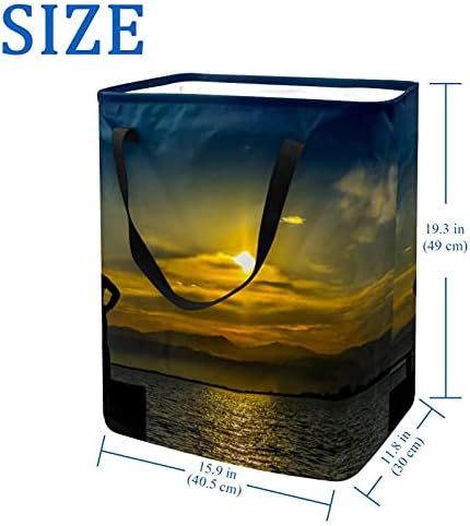 Кошница за дрехи Sunset Голяма Тъканно Чанта-Органайзер Кошница Сгъваема Кошница за дрехи с Дръжки