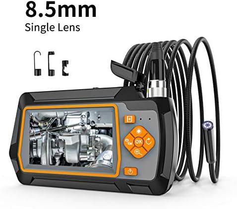 XJJY 1080P Двухобъективная Ендоскопска Камера с 4.3 IPS LCD 2.0 MP HD Инспектиращата Камера с 6 светодиода за разглеждане на канализационного източване на автомобила, Обектив 8,5 мм, 10 м