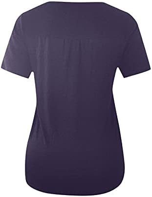 Женска тениска NEARTIME с къс ръкав, ежедневни дантелени ризи с кръгло деколте, блуза свободно намаляване в гънките, ежедневна туника, топ