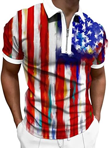 Патриотични Блузи с къси ръкави за Мъже, Тениски с Къс Ръкав в Деня на Независимостта, Американският Флаг, Лятна Ежедневна Туника Свободно, Намаляване, Топ