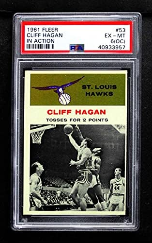 1961 Fleur № 53 в действие Клиф Хейган Сейнт Луис Хоукс (Баскетболно карта) PSA PSA 4.00 Хоукс Кентъки