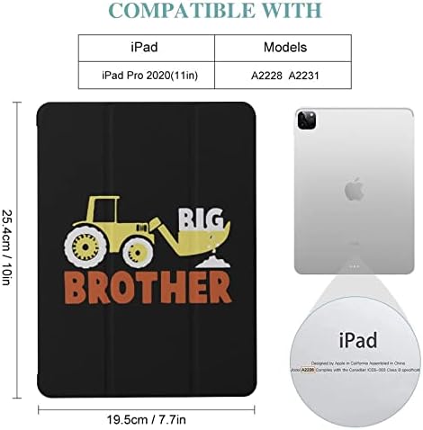 Калъф за таблет Big Brother Excavator Trifold Tablet Cover Нескользящий Калъф с Притежател на Молив, и е Съвместим с поредица от iPad