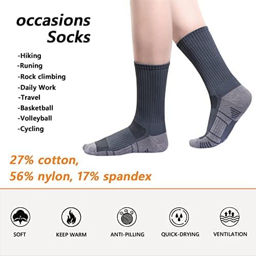 Спортни Туристически Чорапи GAXIDES за мъже и жени с Супинатором, Компресия С Възглавница, Абсорбиращи Влагата Чорапи за екипажа, 3 Чифта