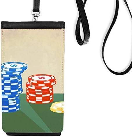 Илюстрация На Разположението На Казино Чипове Телефонен Чантата Си Окачен В Чантата Си За Мобилен Телефон, Черен Джоба