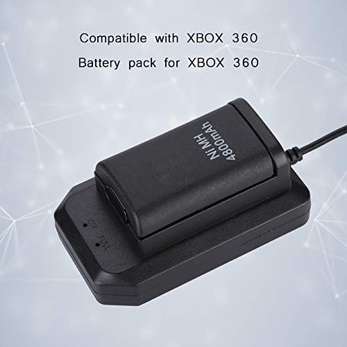 Qiilu Блок батерии Xbox 360 контролера на Батерията на контролера на Xbox 360 Abs за Xbox 360 Акумулаторна Батерия 4800 mah Взаимозаменяеми Блок Батерия за Xbox 360
