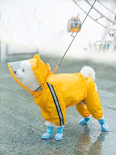 Дъждобран за кучета облекло за дъжд за домашни любимци, с Прозрачен капак и покритие на цялото тяло в четири крака Лесна Светоотражающая Дъждобран с прекрасна симулации за малки Средни Големи кучета и други породи