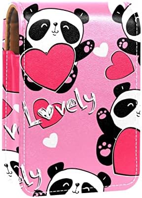 Panda Bearon Li pstick Органайзер с Огледало Кутия За Съхранение на Червило Чанта За Носене