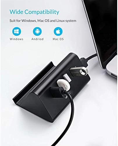 JRDHGRK 5 Gbit/с Високоскоростен Мини 4 Порта USB3.0 HUB Сплитер за вашия Десктоп на лаптопа със Стойка Държач за Телефон Tablet PC