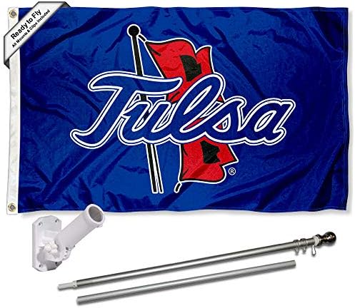 Флаг Tulsa Hurricanes с Шестия и монтиране на стена В Комплект