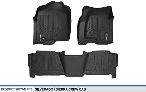 Комплект подови изтривалки SMARTLINER, съвместим с 1999-2007 Silverado/Sierra 1500/2500/3500 Crew Cab / 2000-2006 Escalade/Suburban/Yukon XL