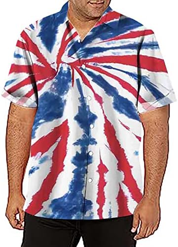 Летни ризи за мъже, Мъжки Годишна Ежедневна Риза с принтом на Американското Ден на Независимостта, Панталони с къс Ръкав и дракон