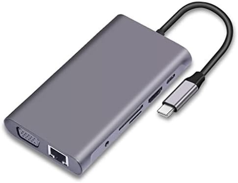 LIRUXUN C USB ХЪБ Type C от 3,1 до 4k RJ-45 LAN Ethernet USB3.0 Адаптер Докинг станция за аксесоари Air Pro PC (Цвят: сив, размер: C)
