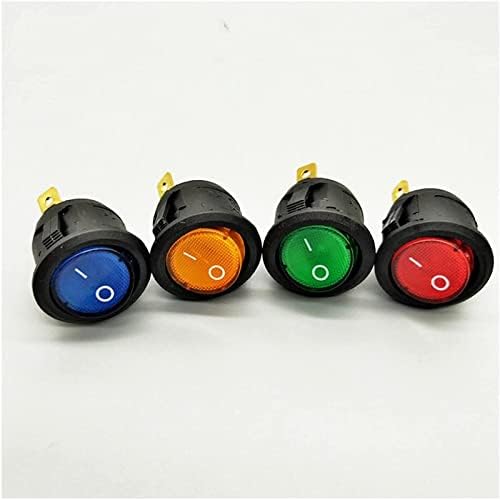 Berrysun Кулисный ключ 1бр KCd1 20 мм 3-пинов превключвател на led 10A 12V захранване лампи Бутон за вдигане на автомобила за включване/изключване на Кръгла кулисный switch (Цвят: з