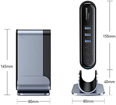 n/a 17 в 1 C USB ХЪБ Type C за Мулти 4KHD RJ-45, VGA USB 3.0 PD захранващ Адаптер Докинг Станция за Лаптоп USB-C Hub